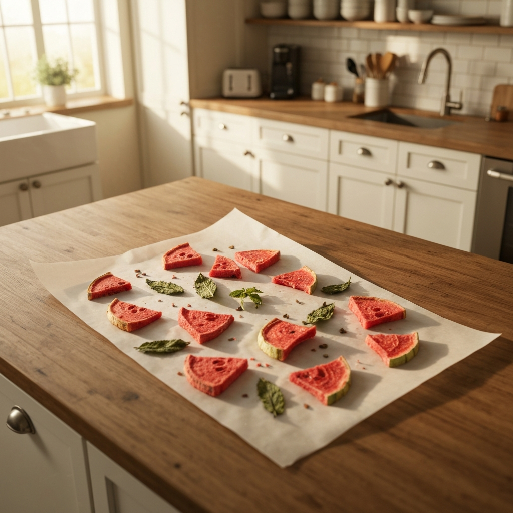 Freeze-dried watermelon and mint medley